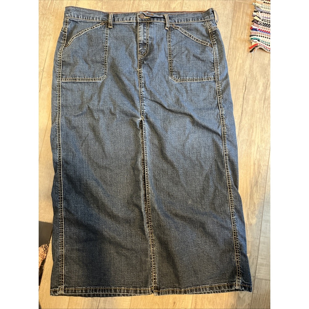 Levis Denim Skirt Womens 18 Dark Wash Long - Picture 2 of 6